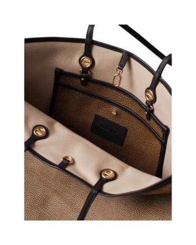 Borbonese Borsa Shopping Flight L Donna Naturale e Nero in