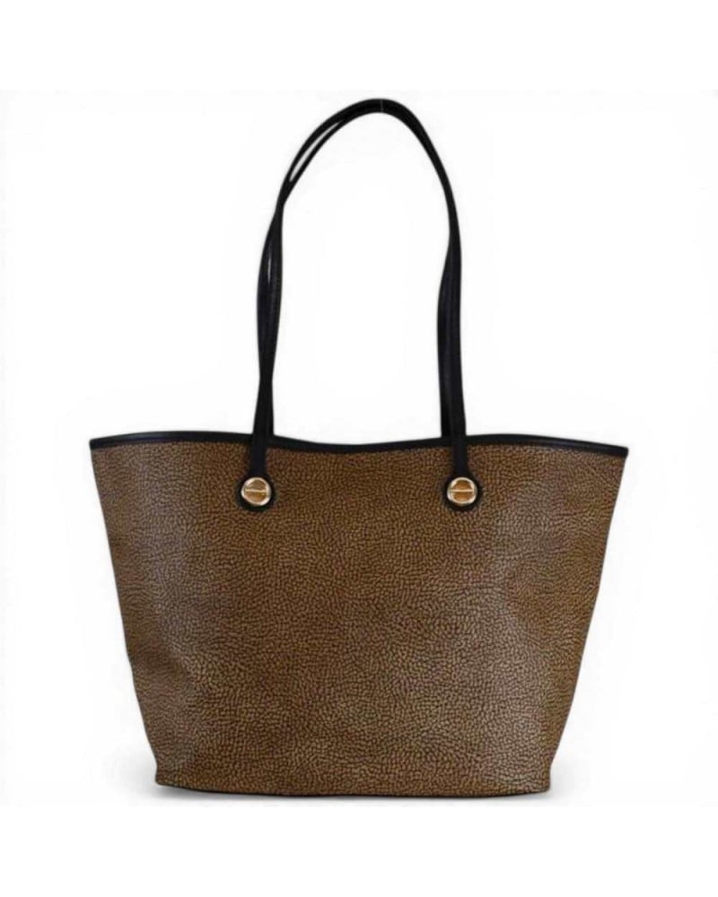 Borbonese Flight M Shopping Bag Women OP Natural and Black