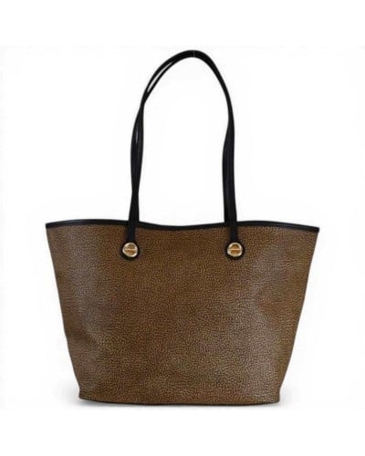 Borbonese Flight M Shopping Bag Women OP Natural and Black