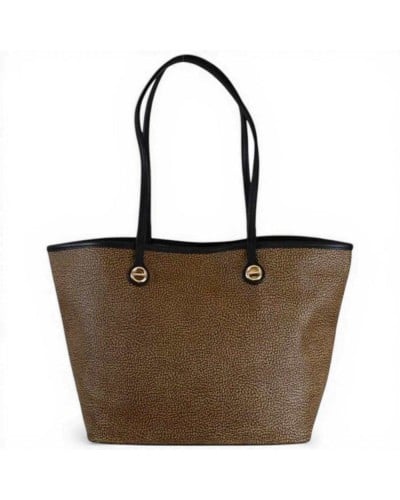 Borbonese Flight M Shopping Bag Women OP Natural and Black