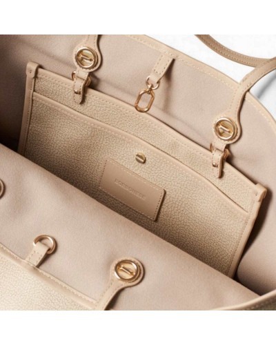 Borbonese Flight M Shopping Bag Women Sand Coated Canvas