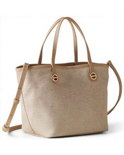 Borbonese Flight S Shopping Bag Women Sand with Strap