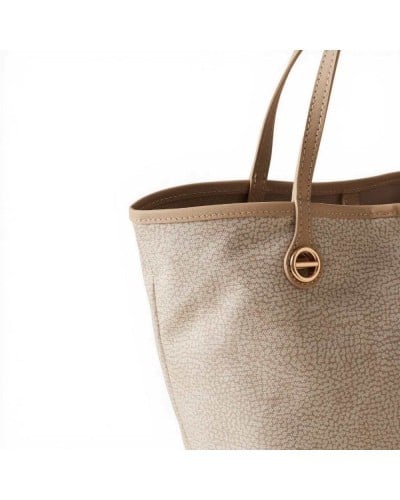 Borbonese Flight S Shopping Bag Women Sand with Strap