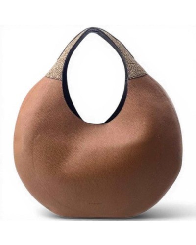 BORBONESE Hobo Bag L. Deer-Print Calfskin
