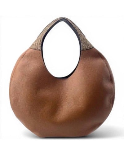 BORBONESE Hobo Bag L. Deer-Print Calfskin