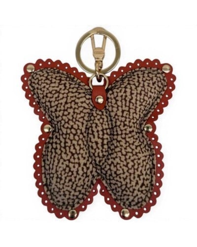 BORBONESE Schmetterling-Schlüsselanhänger Recycelter Stoff