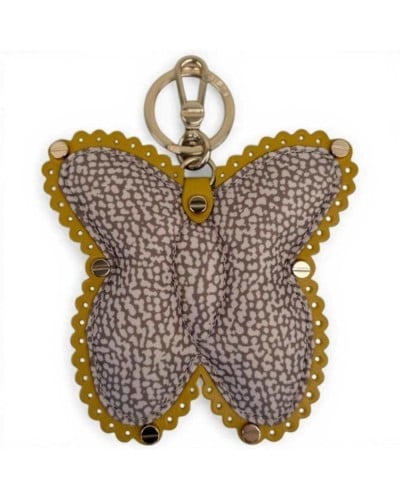 BORBONESE Schmetterling-Schlüsselanhänger Recycelter Stoff