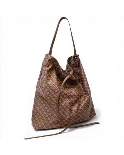 Gherardini Borsa Hobo Softy Donna Chestnut Reversibile in