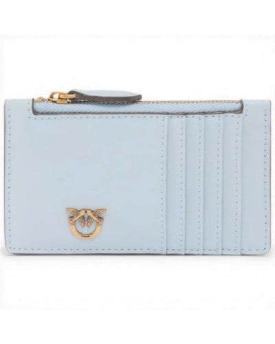 Pinko Airone Cardholder Damen Hellblau aus Silk Hand
