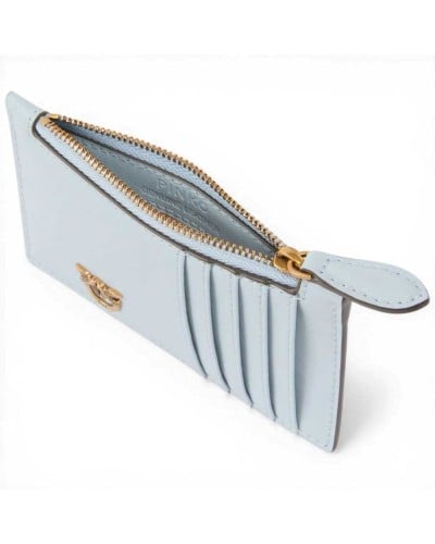 Pinko Airone Cardholder Donna Azzurro Celeste in Pelle di