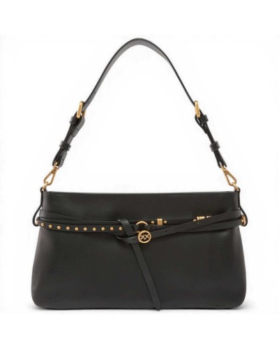 Pinko Belt Bag Classic Damen Schwarz aus weichem Kalbsleder