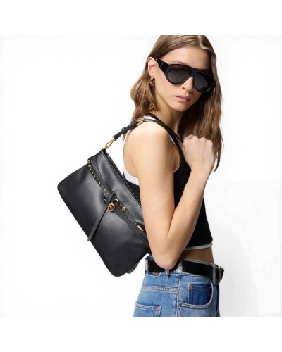 Pinko Belt Bag Classic Mujer Negro en Piel de Ternera Suave