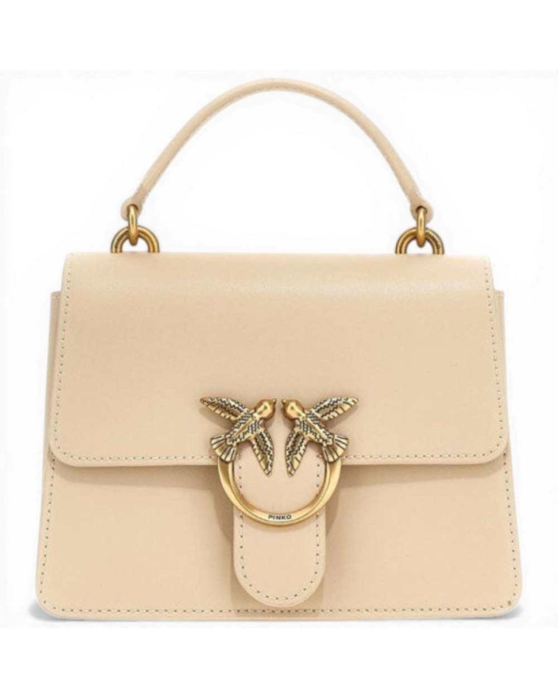 Pinko Love One Top Handle Mini Bag Women Light Blue Silk
