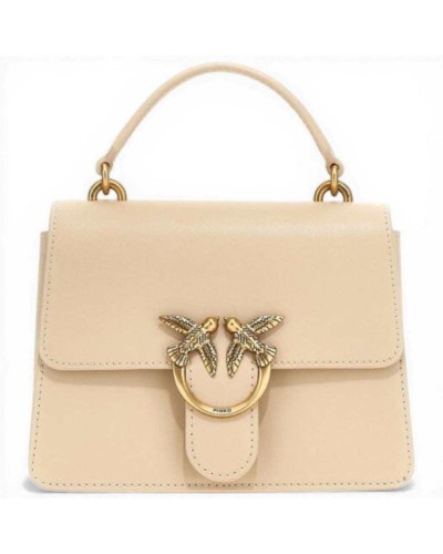Pinko Love One Top Handle Mini Bag Women Light Blue Silk