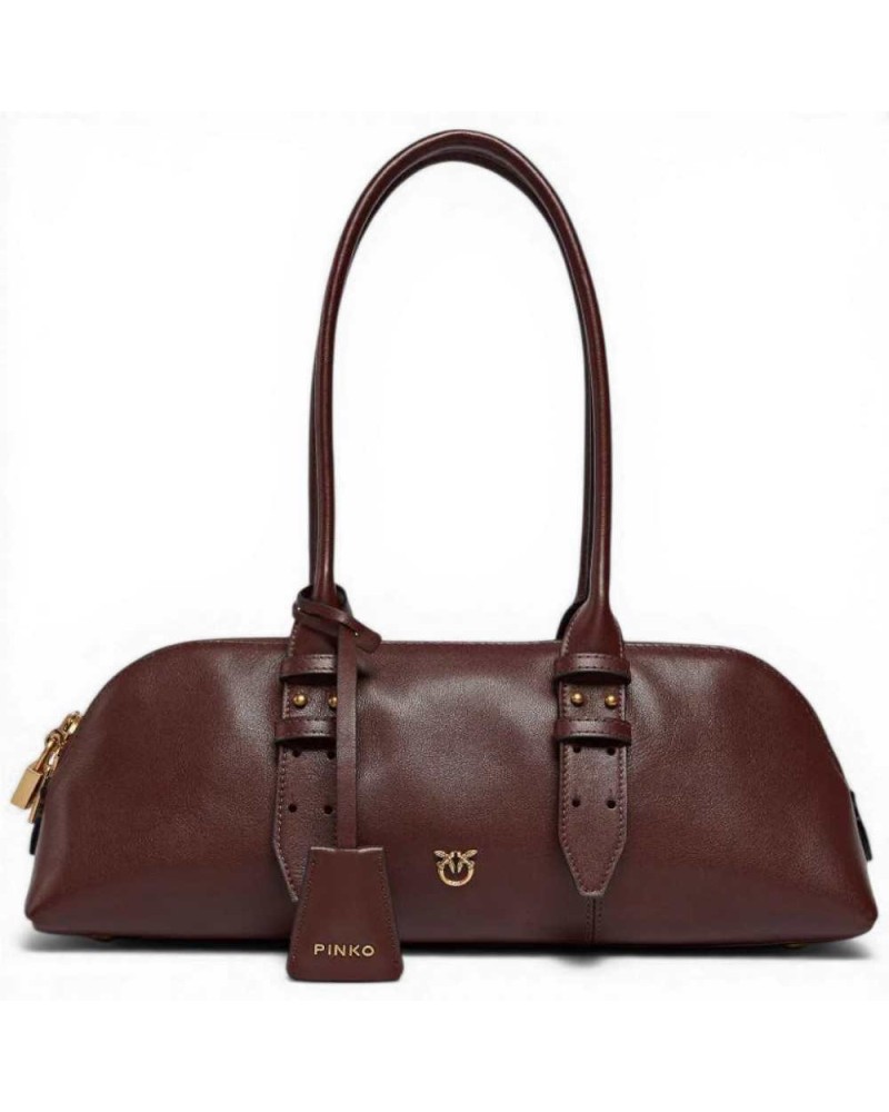 Pinko Bowling Horizontal Big Bag Women Ruby Red in Soft