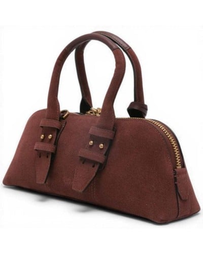 Pinko Bowling Horizontal Suede Bag Women Ruby Red in Suede
