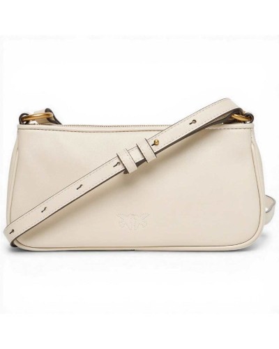 Pinko Borsa Half Moon Baguette Mini Donna Ecru in Pelle di