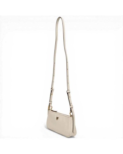 Pinko Borsa Half Moon Baguette Mini Donna Ecru in Pelle di