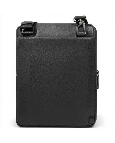 Piquadro S141 Umhängetasche Herren Schwarz aus Leder mit