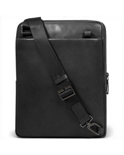 Piquadro S141 Umhängetasche Herren Schwarz aus Leder mit