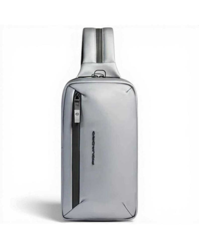 Piquadro Mochila monospalla C2OW Unisex Gris Melange con