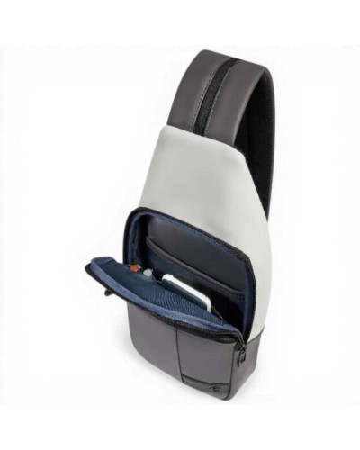 Piquadro Monospalla W129W Uomo Grigio e Nero Resistente