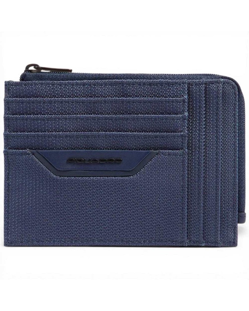 Piquadro Tarjetero S143R Mujer Azul en Piel y