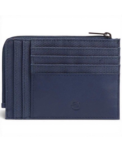 Piquadro Tarjetero S143R Mujer Azul en Piel y