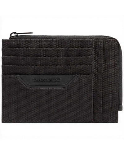 Piquadro S143R Kreditkartenetui Damen Schwarz aus Leder und