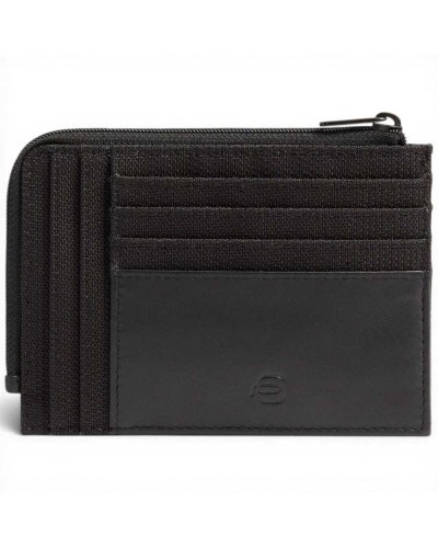 Piquadro S143R Kreditkartenetui Damen Schwarz aus Leder und