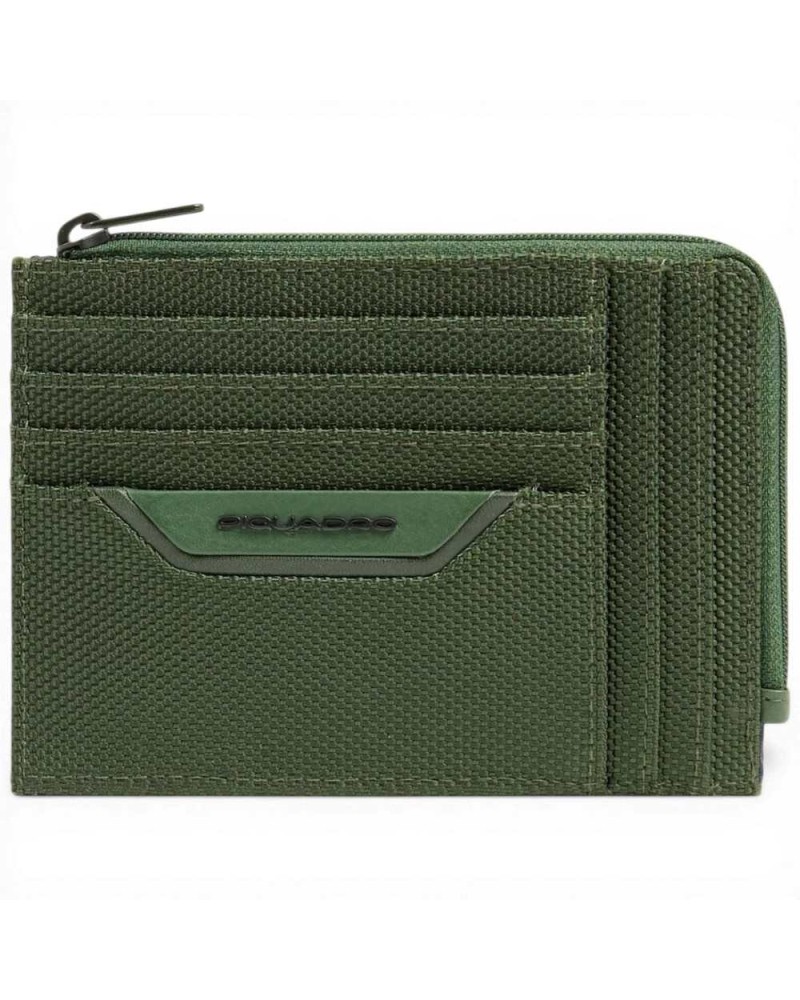 Piquadro S143R Kreditkartenetui Damen Grün aus Leder und