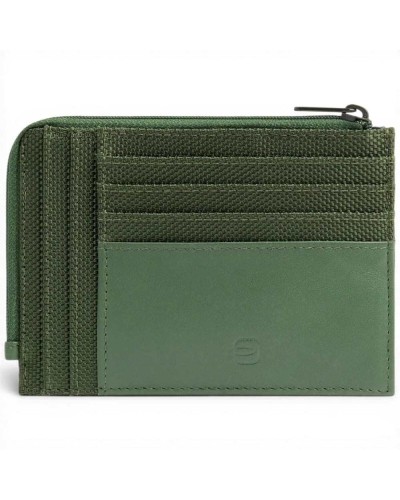 Piquadro S143R Kreditkartenetui Damen Grün aus Leder und