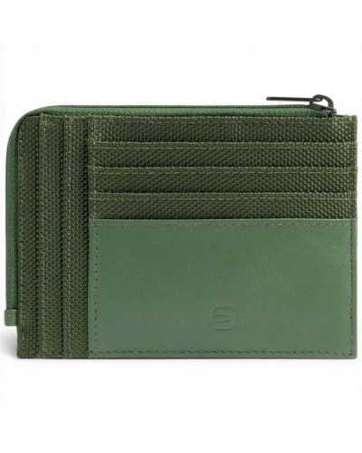 Piquadro S143R Kreditkartenetui Damen Grün aus Leder und