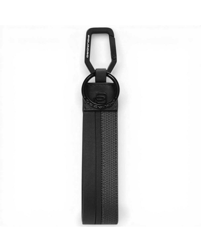 Piquadro Portachiavi S143 Unisex Nero in Pelle e