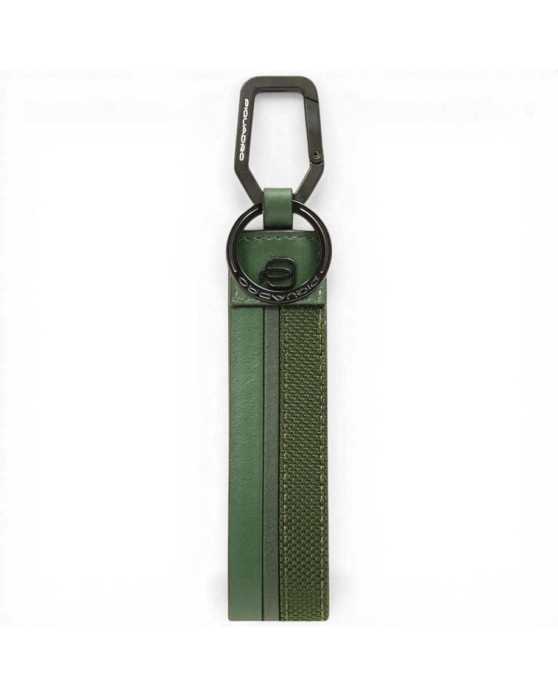 Piquadro S143 Schlüsselanhänger Unisex Grün aus Leder und
