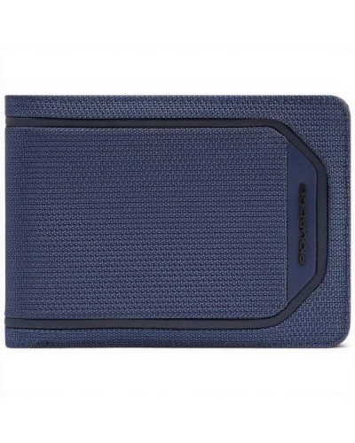 Piquadro Portafoglio S143R Uomo Blu in Pelle e Tessuto con