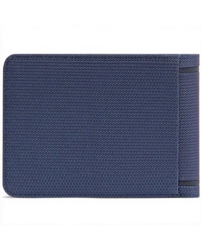 Piquadro Portafoglio S143R Uomo Blu in Pelle e Tessuto con
