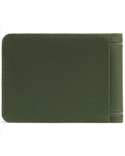 Piquadro Portafoglio S143R Uomo Verde in Pelle e Tessuto