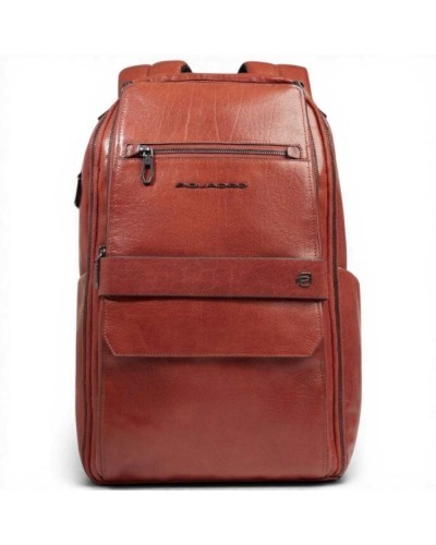 Piquadro S141 Rucksack Herren Leder Cuoio mit Laptopfach
