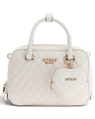 Guess Atabey Box Satchel Tasche Damen Off White aus