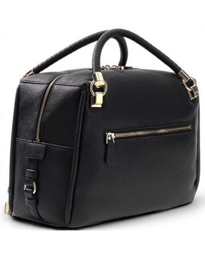 Guess Borsa Danya Satchel Donna Nero in Materiale Sintetico