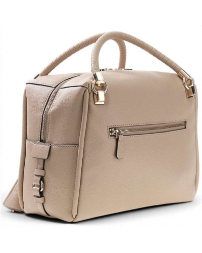 Guess Borsa Danya Satchel Donna Taupe in Materiale