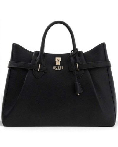 Guess Borsa Yesba Saffiano Girlfriend Satchel Donna Nero in