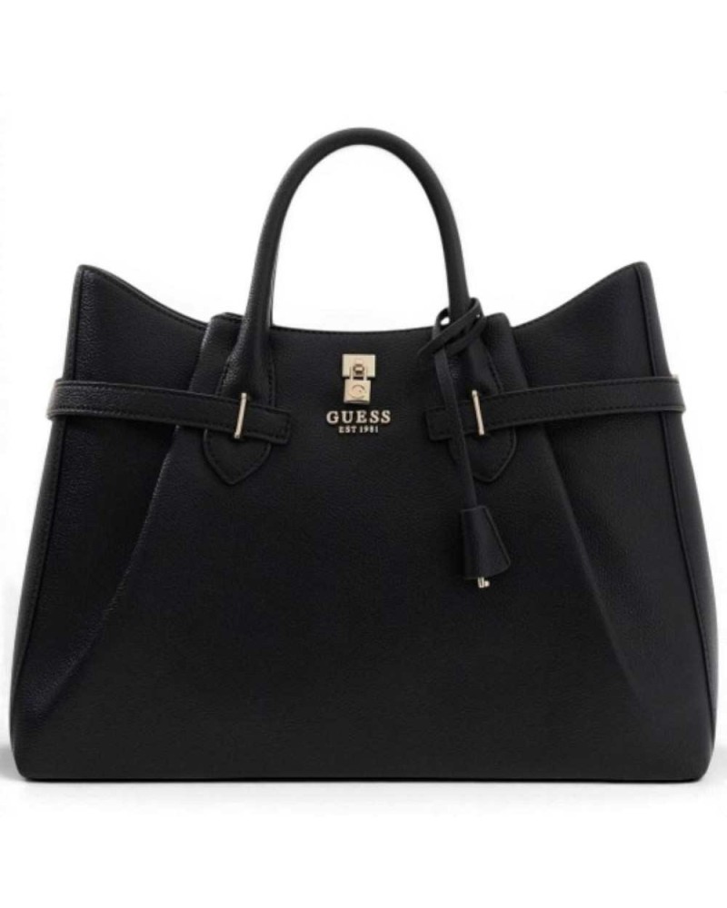 Guess Borsa Yesba Saffiano Girlfriend Satchel Donna Nero in