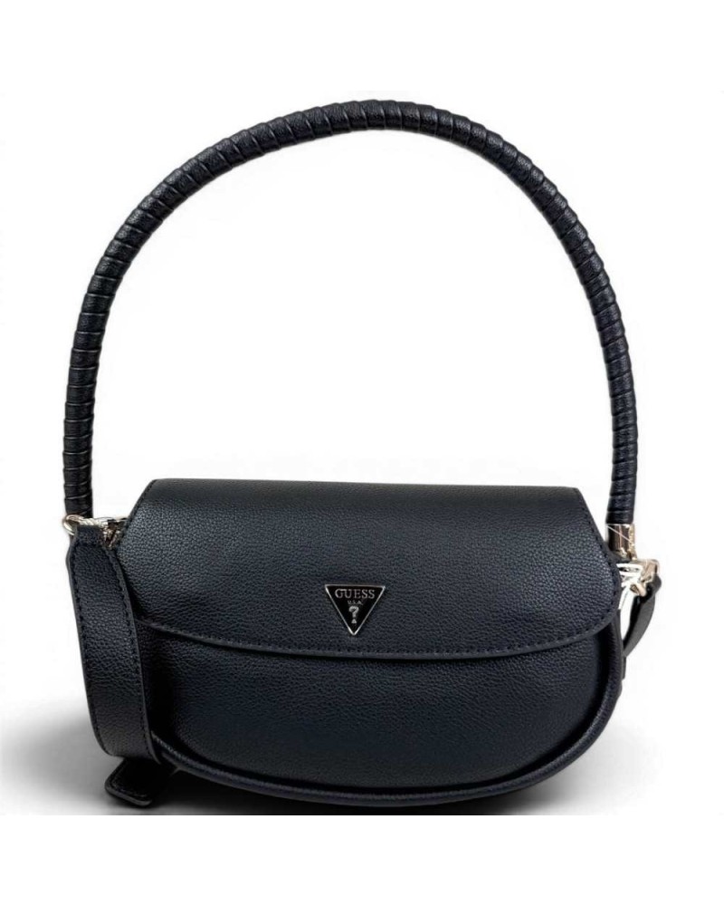 Guess Borsa a Spalla Danya Flap Donna Nero in Materiale