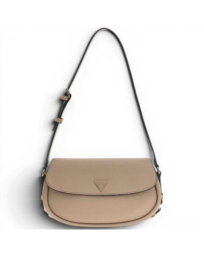Guess Danya Flap Shoulder Bag Women Taupe Synthetic