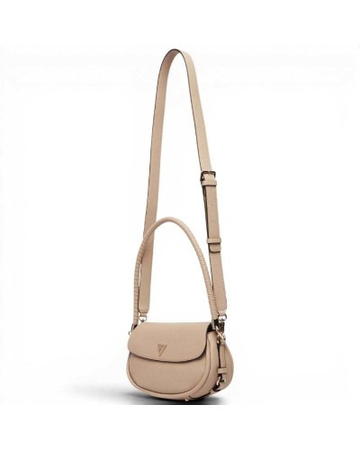 Guess Borsa a Spalla Danya Flap Donna Taupe in Materiale