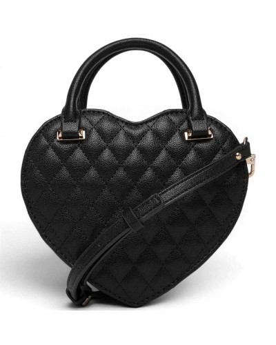 Guess Borsa Atabey Heart Bag Donna Nero a Forma di Cuore in