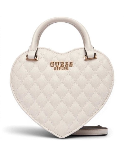 Guess Atabey Heart Bag Tasche Damen Off White in Herzform