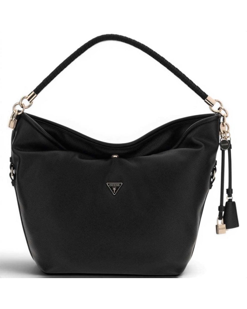 Guess Borsa Danya Hobo Bag Donna Nero in Materiale